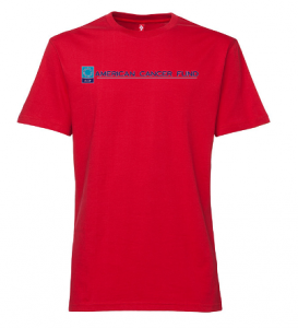 american cancer fund red logo t-shirt