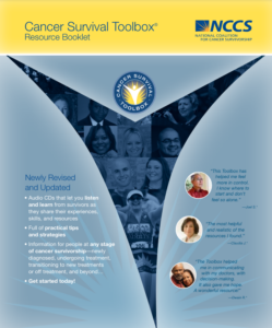 Cover of the downloadable Cancer Survovor Toolkit Resource Booklet from the National Counsil for Cancer Survivorship